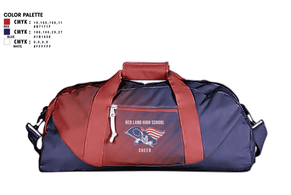 Duffle Bag, Red Land High School Cheer, Cheer, Teamtime, Team time, sublimation, custom sports apparel, team uniforms, spirit wear, spiritwear, sports uniforms, custom shirts, team store, custom team store, fundraiser sports, apparel fundraiser