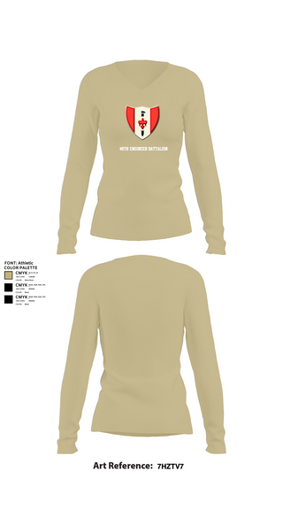 Womens Long Sleeve Vneck Shirt, 46th Engineer Battalion, Army, Teamtime, Team time, sublimation, custom sports apparel, team uniforms, spirit wear, spiritwear, sports uniforms, custom shirts, team store, custom team store, fundraiser sports, apparel fundraiser