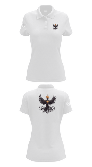 Women's Short Sleeve Performance Polo, Phantom Phoenix, , Teamtime, Team time, sublimation, custom sports apparel, team uniforms, spirit wear, spiritwear, sports uniforms, custom shirts, team store, custom team store, fundraiser sports, apparel fundraiser