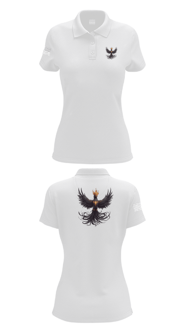 Women's Short Sleeve Performance Polo, Phantom Phoenix, , Teamtime, Team time, sublimation, custom sports apparel, team uniforms, spirit wear, spiritwear, sports uniforms, custom shirts, team store, custom team store, fundraiser sports, apparel fundraiser