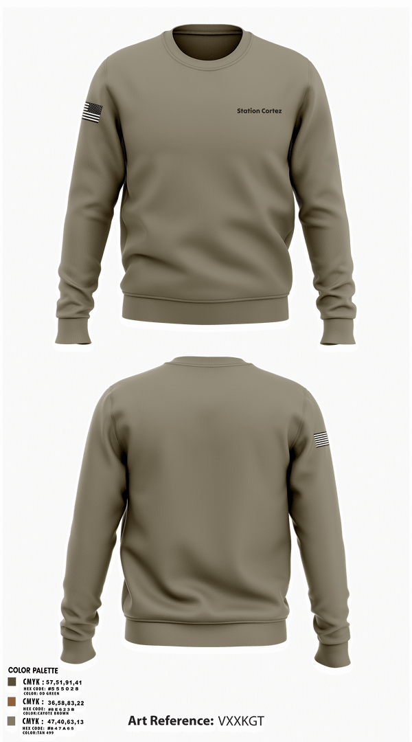 Crew Neck Sweatshirt, Station Cortez, Coast Guard, Teamtime, Team time, sublimation, custom sports apparel, team uniforms, spirit wear, spiritwear, sports uniforms, custom shirts, team store, custom team store, fundraiser sports, apparel fundraiser