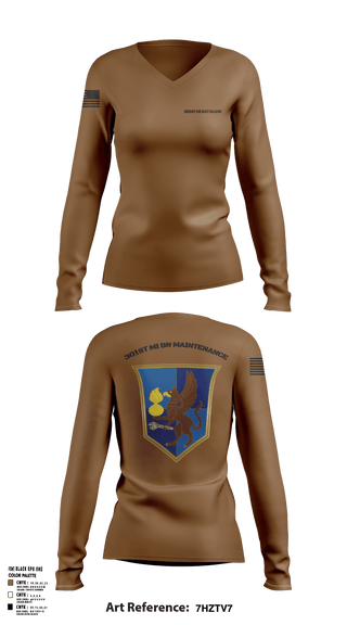 Women's Long Sleeve Vneck Shirt, 301st MI Battalion, , Teamtime, Team time, sublimation, custom sports apparel, team uniforms, spirit wear, spiritwear, sports uniforms, custom shirts, team store, custom team store, fundraiser sports, apparel fundraiser