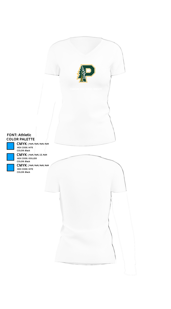Womens Short Sleeve Vneck Shirt, Paradise High School Bobcats, Swimming, Teamtime, Team time, sublimation, custom sports apparel, team uniforms, spirit wear, spiritwear, sports uniforms, custom shirts, team store, custom team store, fundraiser sports, apparel fundraiser