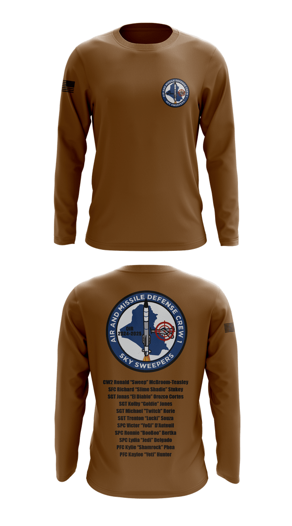 Long Sleeve Performance Shirt, Bravo Battery, 4th Battalion, 3rd Air Defense Artillery Regiment, Army, Teamtime, Team time, sublimation, custom sports apparel, team uniforms, spirit wear, spiritwear, sports uniforms, custom shirts, team store, custom team store, fundraiser sports, apparel fundraiser