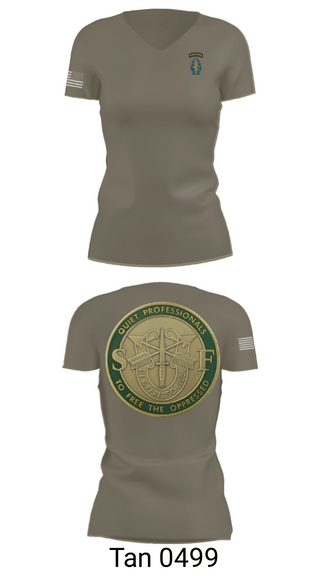 Women's Short Sleeve Vneck Shirt, Echo 20th SFG, National Guard, Teamtime, Team time, sublimation, custom sports apparel, team uniforms, spirit wear, spiritwear, sports uniforms, custom shirts, team store, custom team store, fundraiser sports, apparel fundraiser