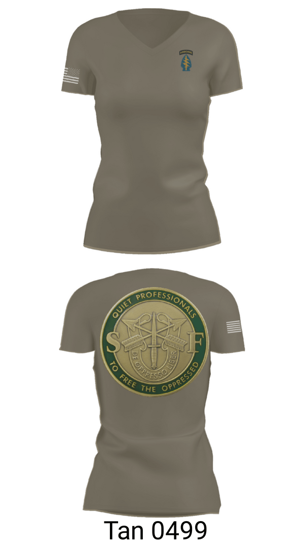 Women's Short Sleeve Vneck Shirt, Echo 20th SFG, National Guard, Teamtime, Team time, sublimation, custom sports apparel, team uniforms, spirit wear, spiritwear, sports uniforms, custom shirts, team store, custom team store, fundraiser sports, apparel fundraiser