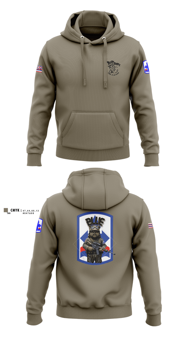 Hoodie, 3RD PLT BAD BOYS3RD PLT BAD BOYS 899719921-299 DismountBlue EwokDismount sabersBlue Ewok, Army, Teamtime, Team time, sublimation, custom sports apparel, team uniforms, spirit wear, spiritwear, sports uniforms, custom shirts, team store, custom team store, fundraiser sports, apparel fundraiser