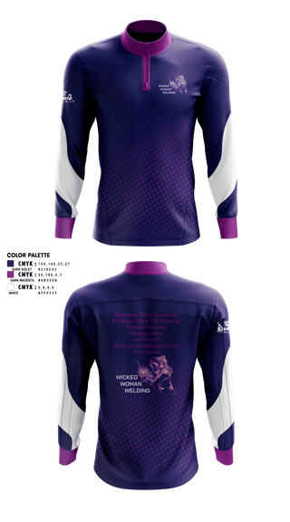 Quarter Zip Jacket, Wicked Woman Welding, , Teamtime, Team time, sublimation, custom sports apparel, team uniforms, spirit wear, spiritwear, sports uniforms, custom shirts, team store, custom team store, fundraiser sports, apparel fundraiser