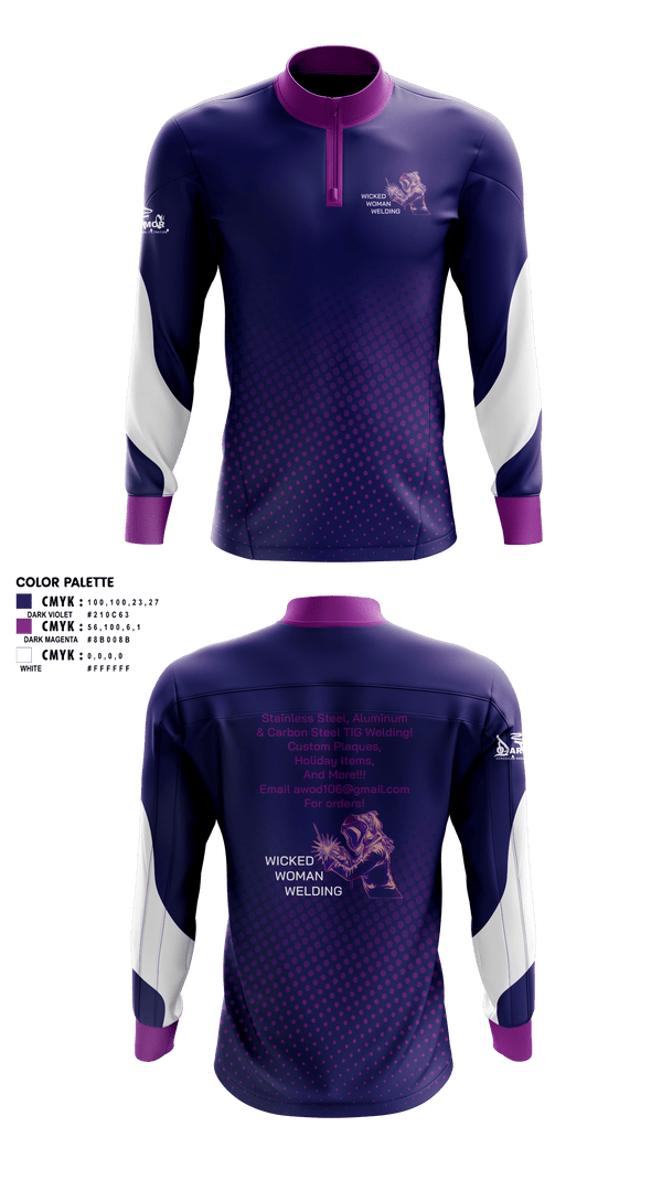 Quarter Zip Jacket, Wicked Woman Welding, , Teamtime, Team time, sublimation, custom sports apparel, team uniforms, spirit wear, spiritwear, sports uniforms, custom shirts, team store, custom team store, fundraiser sports, apparel fundraiser