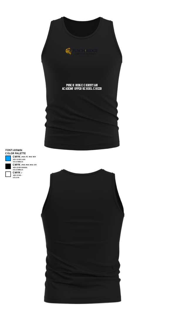 Tank Top, Pusch Ridge Christian Academy Upper School Cheer, Cheer, Teamtime, Team time, sublimation, custom sports apparel, team uniforms, spirit wear, spiritwear, sports uniforms, custom shirts, team store, custom team store, fundraiser sports, apparel fundraiser
