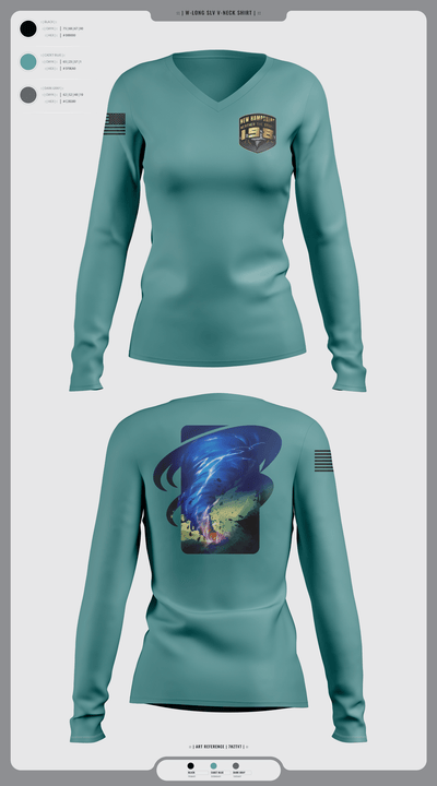 198 92873237 Women's Long Sleeve V-neck Shirt -1 12