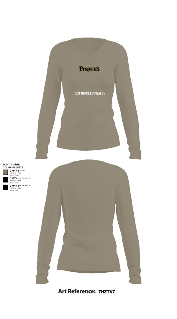 Womens Long Sleeve Vneck Shirt, Los Angeles Pirates, Softball, Teamtime, Team time, sublimation, custom sports apparel, team uniforms, spirit wear, spiritwear, sports uniforms, custom shirts, team store, custom team store, fundraiser sports, apparel fundraiser