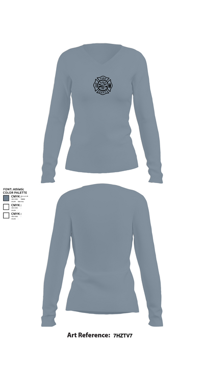 Ben Wheeler Fire 43777175 Women's Long Sleeve V-neck Shirt - 2