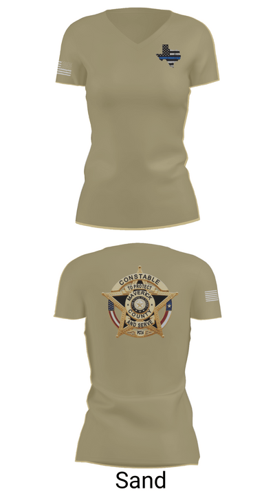 Maverick County Constable PCT 4 23255361 Women's Short Sleeve V-neck Shirt - 84