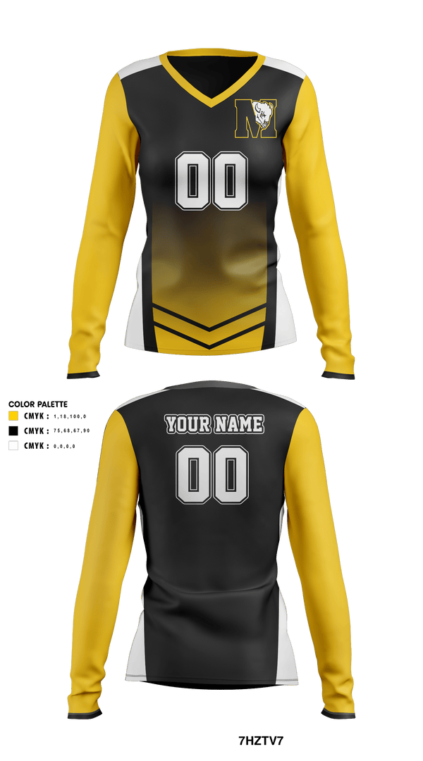 Womens Long Sleeve Vneck Shirt, McAlester Middle School Volleyball, Women's Volleyball, Teamtime, Team time, sublimation, custom sports apparel, team uniforms, spirit wear, spiritwear, sports uniforms, custom shirts, team store, custom team store, fundraiser sports, apparel fundraiser