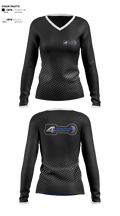 4 CORNERS WHEELS AND TIRES 75984122 Women's Long Sleeve V-neck Shirt -1 1