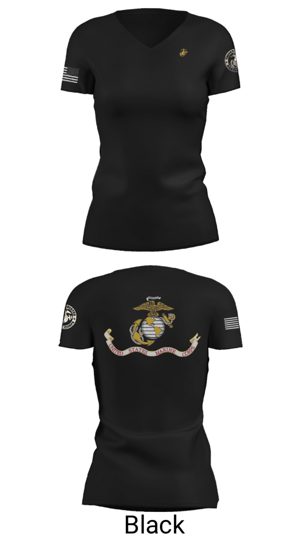 Womens Short Sleeve Vneck Shirt, U.S. Marine Corp, Marines, Teamtime, Team time, sublimation, custom sports apparel, team uniforms, spirit wear, spiritwear, sports uniforms, custom shirts, team store, custom team store, fundraiser sports, apparel fundraiser