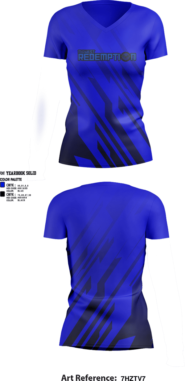 Womens Short Sleeve Vneck Shirt, Midwest Redemption, Spirit Store, Teamtime, Team time, sublimation, custom sports apparel, team uniforms, spirit wear, spiritwear, sports uniforms, custom shirts, team store, custom team store, fundraiser sports, apparel fundraiser