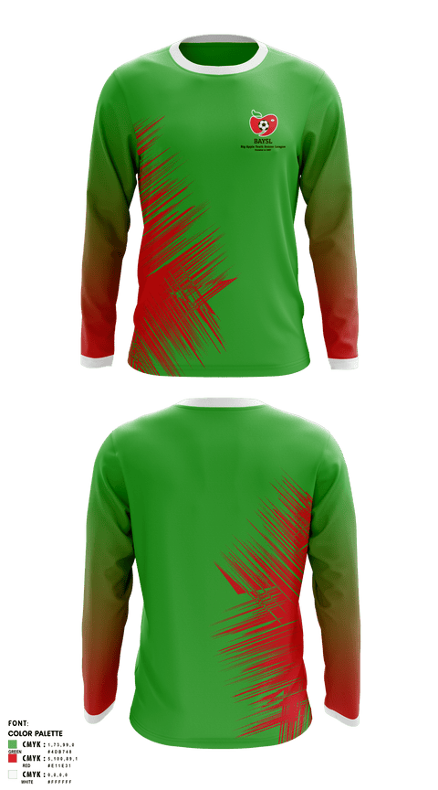 Long Sleeve Performance Shirt, Big Apple Soccer League, Men's Soccer, Teamtime, Team time, sublimation, custom sports apparel, team uniforms, spirit wear, spiritwear, sports uniforms, custom shirts, team store, custom team store, fundraiser sports, apparel fundraiser