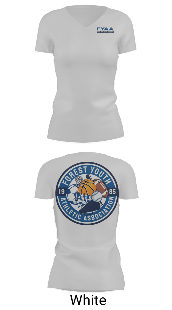 Women's Short Sleeve Vneck Shirt, Forest Youth Athletic Association Football, Football, Teamtime, Team time, sublimation, custom sports apparel, team uniforms, spirit wear, spiritwear, sports uniforms, custom shirts, team store, custom team store, fundraiser sports, apparel fundraiser