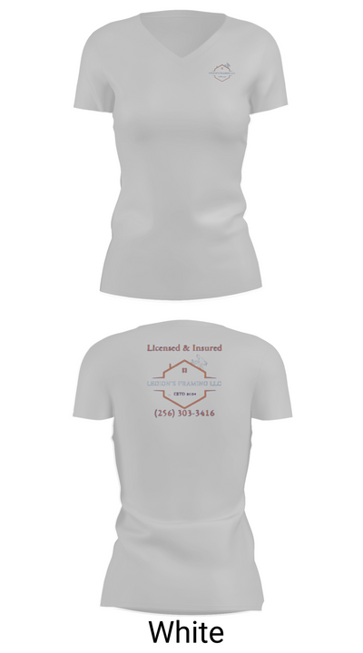 LEGION'S FRAMING LLC 97462768 Women's Short Sleeve V-neck Shirt - 19