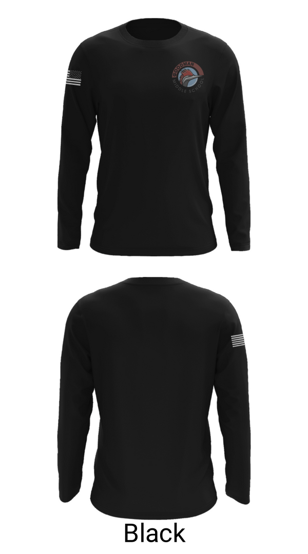 Long Sleeve Performance Shirt, Goodman Middle School Soccer, Men's Soccer, Teamtime, Team time, sublimation, custom sports apparel, team uniforms, spirit wear, spiritwear, sports uniforms, custom shirts, team store, custom team store, fundraiser sports, apparel fundraiser