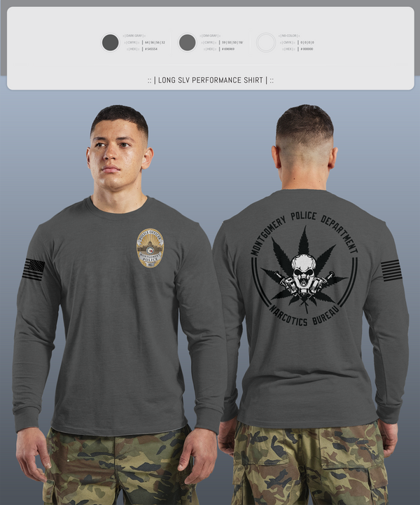 Long Sleeve Performance Shirt, NARCOTICS BUREAU, Police, Teamtime, Team time, sublimation, custom sports apparel, team uniforms, spirit wear, spiritwear, sports uniforms, custom shirts, team store, custom team store, fundraiser sports, apparel fundraiser