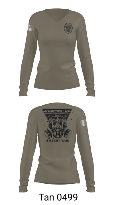 61st CST 56297636 Women's Long Sleeve V-neck Shirt - 77