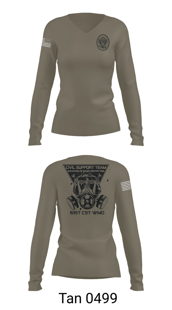 Womens Long Sleeve Vneck Shirt, 61st CST, Army, Teamtime, Team time, sublimation, custom sports apparel, team uniforms, spirit wear, spiritwear, sports uniforms, custom shirts, team store, custom team store, fundraiser sports, apparel fundraiser