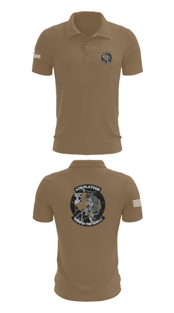 Short Sleeve Performance Polo, 90th ASB B co 4Th Platoon, Army, Teamtime, Team time, sublimation, custom sports apparel, team uniforms, spirit wear, spiritwear, sports uniforms, custom shirts, team store, custom team store, fundraiser sports, apparel fundraiser