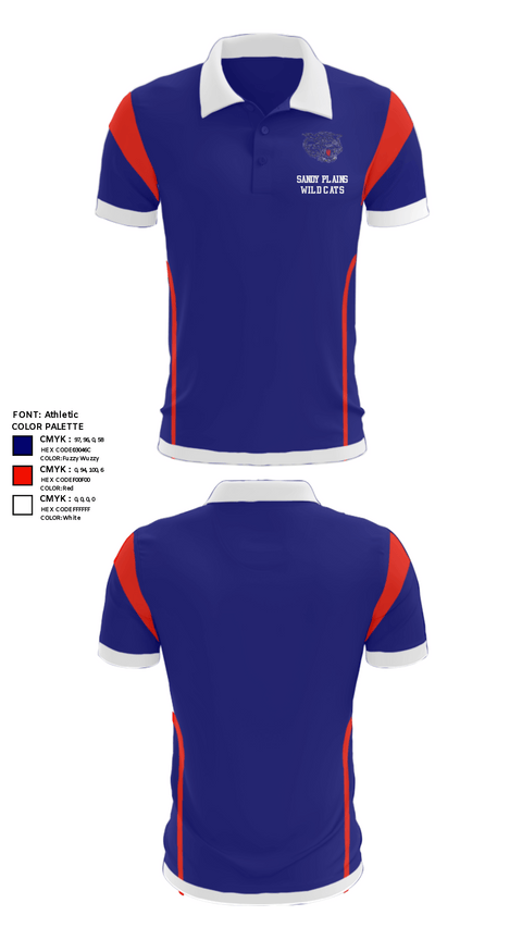 Short Sleeve Performance Polo, Sandy Plains Wild Cats, Baseball, Teamtime, Team time, sublimation, custom sports apparel, team uniforms, spirit wear, spiritwear, sports uniforms, custom shirts, team store, custom team store, fundraiser sports, apparel fundraiser