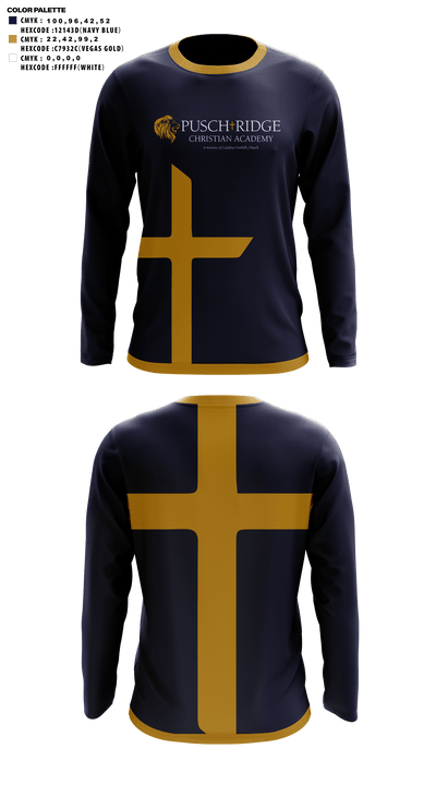 Pusch Ridge Christian Academy Upper School Cheer 62577727 Long Sleeve Performance Shirt - 41