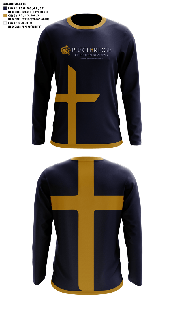 Long Sleeve Performance Shirt, Pusch Ridge Christian Academy Upper School Cheer, Cheer, Teamtime, Team time, sublimation, custom sports apparel, team uniforms, spirit wear, spiritwear, sports uniforms, custom shirts, team store, custom team store, fundraiser sports, apparel fundraiser