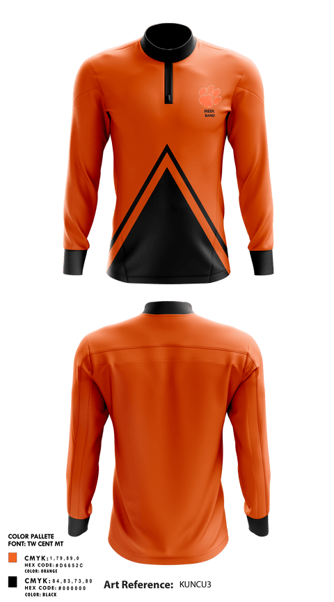 Quarter Zip Jacket, Meek High School Band, Spirit Store, Teamtime, Team time, sublimation, custom sports apparel, team uniforms, spirit wear, spiritwear, sports uniforms, custom shirts, team store, custom team store, fundraiser sports, apparel fundraiser