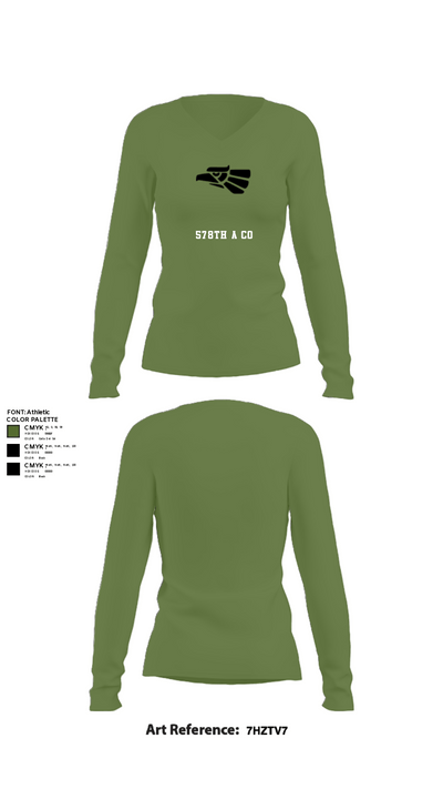 578th A Co 41314696 Women's Long Sleeve V-neck Shirt - 40
