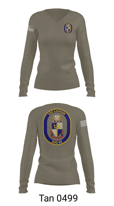 USS LABOON - DDG 58 14402394 Women's Long Sleeve V-neck Shirt - 73