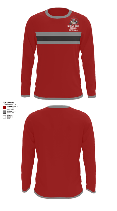 Douglas High School Softball 55696944 Long Sleeve Performance Shirt - 23