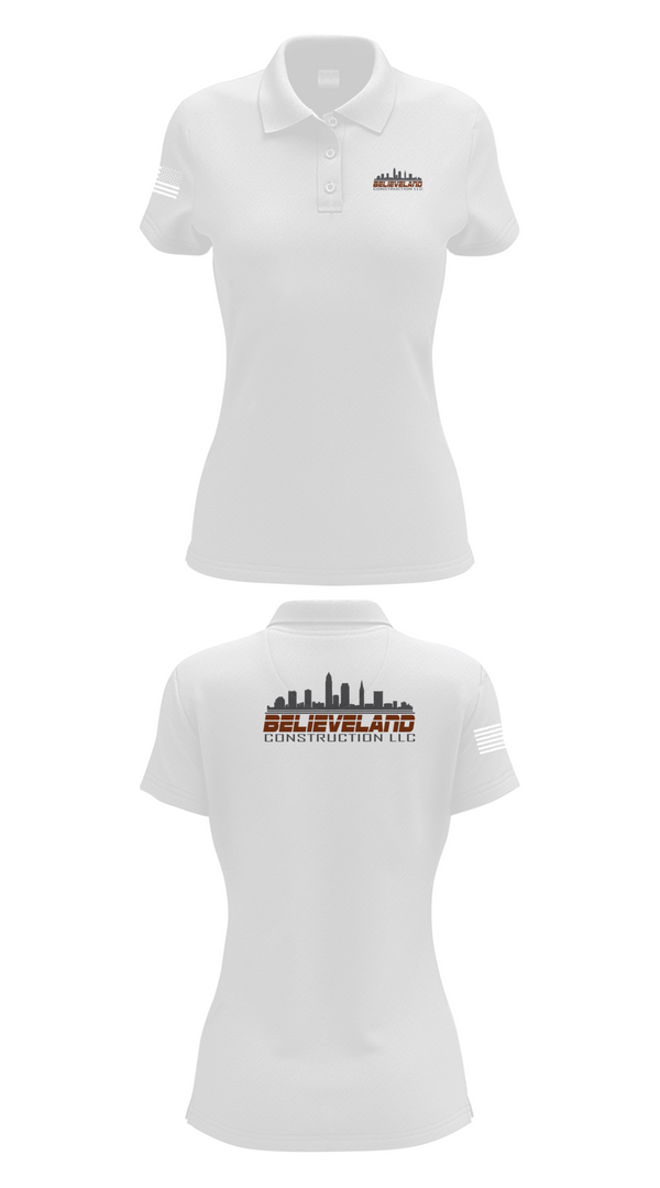 Womens Short Sleeve Performance Polo, Believeland Construction LLC, , Teamtime, Team time, sublimation, custom sports apparel, team uniforms, spirit wear, spiritwear, sports uniforms, custom shirts, team store, custom team store, fundraiser sports, apparel fundraiser