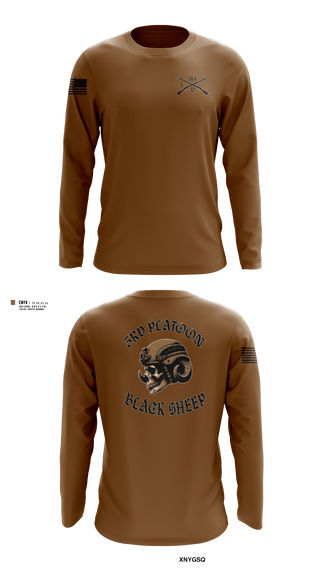 Long Sleeve Performance Shirt, 3rd PLT Black SheepDelta company 114, Army, Teamtime, Team time, sublimation, custom sports apparel, team uniforms, spirit wear, spiritwear, sports uniforms, custom shirts, team store, custom team store, fundraiser sports, apparel fundraiser
