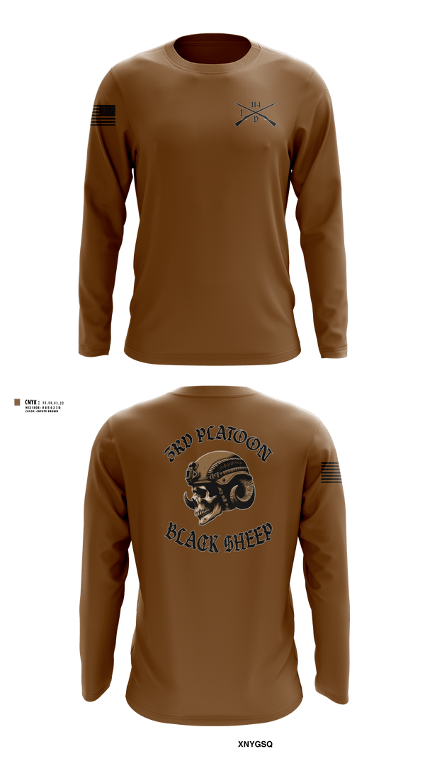 Long Sleeve Performance Shirt, 3rd PLT Black SheepDelta company 114, Army, Teamtime, Team time, sublimation, custom sports apparel, team uniforms, spirit wear, spiritwear, sports uniforms, custom shirts, team store, custom team store, fundraiser sports, apparel fundraiser