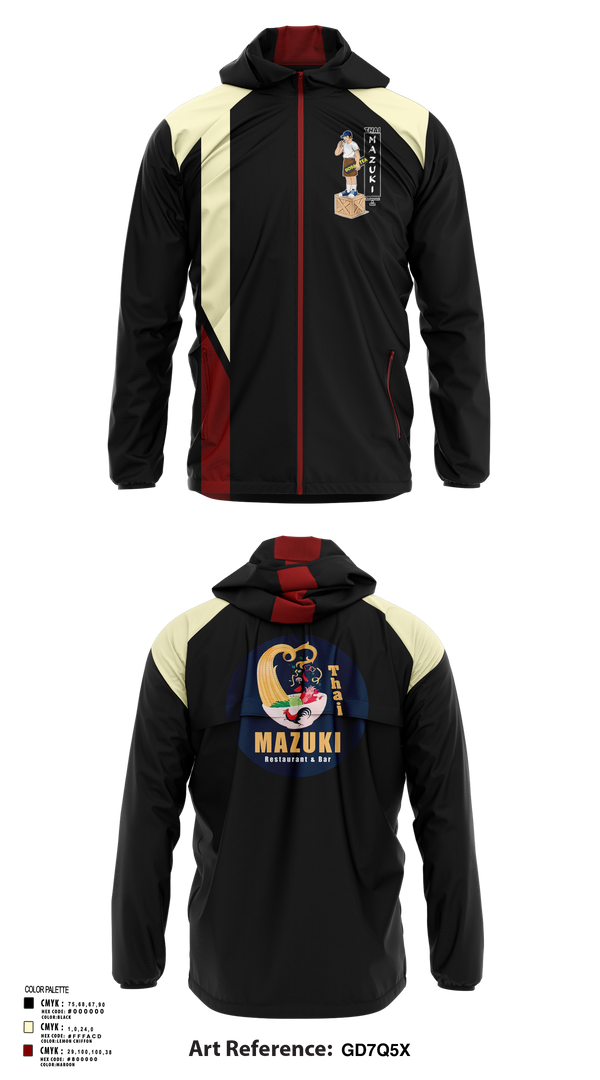 Windbreaker, Thai Mazuki, , Teamtime, Team time, sublimation, custom sports apparel, team uniforms, spirit wear, spiritwear, sports uniforms, custom shirts, team store, custom team store, fundraiser sports, apparel fundraiser