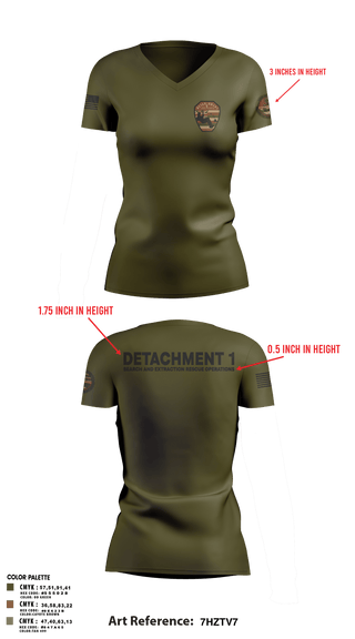 Womens Short Sleeve Vneck Shirt, Detachment 1, Air Force, Teamtime, Team time, sublimation, custom sports apparel, team uniforms, spirit wear, spiritwear, sports uniforms, custom shirts, team store, custom team store, fundraiser sports, apparel fundraiser