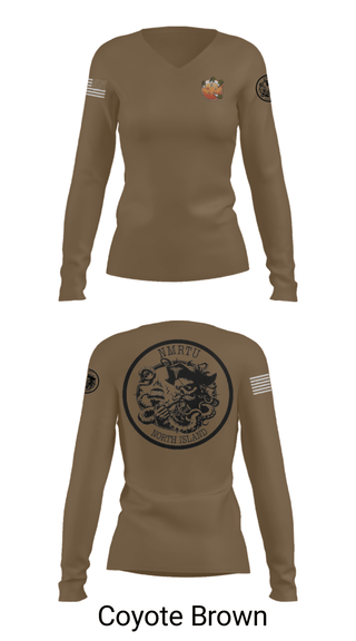 Womens Long Sleeve Vneck Shirt, USS MAKIN ISLANDC5 MKI, Navy, Teamtime, Team time, sublimation, custom sports apparel, team uniforms, spirit wear, spiritwear, sports uniforms, custom shirts, team store, custom team store, fundraiser sports, apparel fundraiser