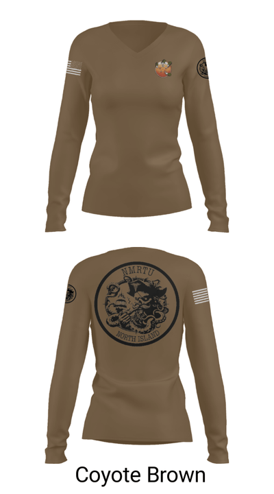 USS MAKIN ISLAND 57574160 Women's Long Sleeve V-neck Shirt - 16