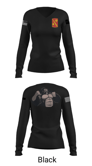 Women's Long Sleeve Vneck Shirt, A Battery, 4-133 FAR-AMMO, National Guard, Teamtime, Team time, sublimation, custom sports apparel, team uniforms, spirit wear, spiritwear, sports uniforms, custom shirts, team store, custom team store, fundraiser sports, apparel fundraiser