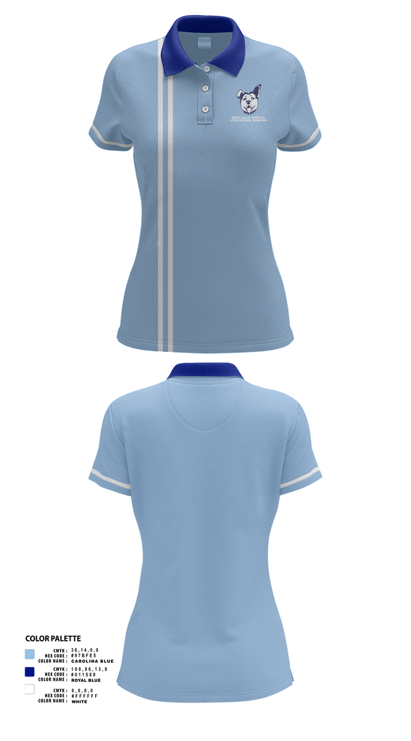 Womens Short Sleeve Performance Polo, West Allis Central High School Bowling, Bowling, Teamtime, Team time, sublimation, custom sports apparel, team uniforms, spirit wear, spiritwear, sports uniforms, custom shirts, team store, custom team store, fundraiser sports, apparel fundraiser