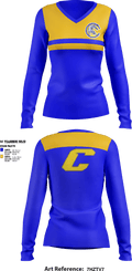 Crisp County High School Cheer 24995626 Women's Long Sleeve V-neck Shirt - 1