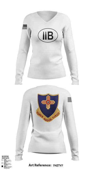 410th regiment 28429232 Women's Long Sleeve V-neck Shirt - 3