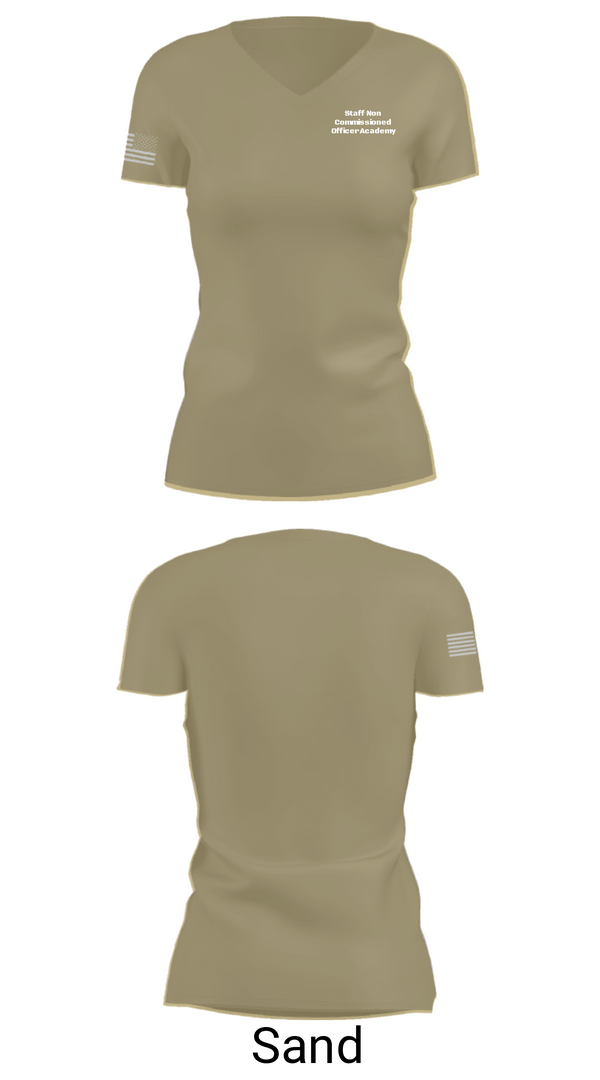 Womens Short Sleeve Vneck Shirt, Staff Non Commissioned Officer Academy, , Teamtime, Team time, sublimation, custom sports apparel, team uniforms, spirit wear, spiritwear, sports uniforms, custom shirts, team store, custom team store, fundraiser sports, apparel fundraiser