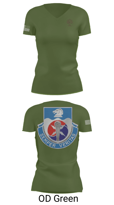 312TH MI BN, CHARLIE DETACHMENT 54805661 Women's Short Sleeve V-neck Shirt - 48